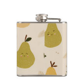 可愛いパーソナライズされた洋お洒落梨の柄 フラスク (裏面)