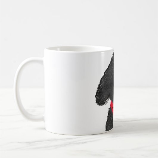 可愛いパーソナライズされた漫画ラブラドール子犬 コーヒーマグカップ (左)