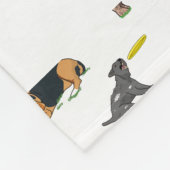 可愛いパーソナライズされた犬のイラストレーション柄の毛 フリースブランケット (角)