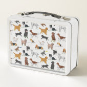 可愛いパーソナライズされた犬のイラストレーション柄 メタルランチボックス (裏面)