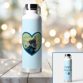 可愛いパーソナライズされた犬歩くバディハート写真 ウォーターボトル