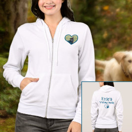 可愛いパーソナライズされた犬歩くバディハート写真 パーカ
