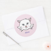 可愛いパーソナライズされた猫シール ラウンドシール (封筒)