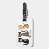 可愛いパーソナライズされた猫 ラゲッジタグ (正面縦)