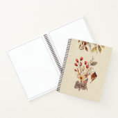 可愛いパーソナライズされた紅葉ワイルドフラワーブラウン ノートブック (内部)