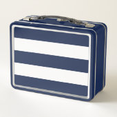 可愛いパーソナライズされた航海のいかりスクールの子供の名前 メタルランチボックス (裏面)