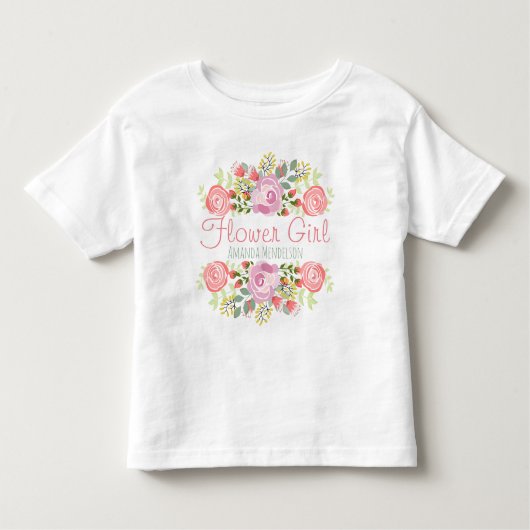 可愛いパーソナライズされた花 トドラーTシャツ (正面)