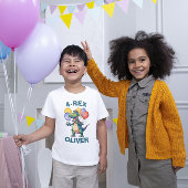 可愛いパーソナライズされた誕生日の恐竜Tシャツ トライブレンドTシャツ