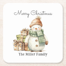 可愛いパーソナライズされた雪だるま&クリスマスプレゼント