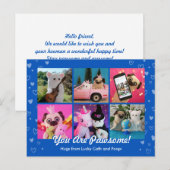 可愛いパーソナライズされた青いハート写真Plushemail ポストカード (正面/裏面)