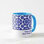 可愛いパーソナライズされた青い邪悪な目の幾何学模様 マグカップ (正面右)