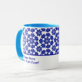 可愛いパーソナライズされた青い邪悪な目の幾何学模様 マグカップ (正面左)
