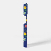 可愛いパーソナライズされた青い野花柄 iPhoneケース (右側面)