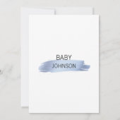 可愛いパーソナライズされた青金ゴールドホワイトボーイベビーシャワー 招待状 (裏面)