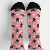 可愛いパーソナライズされた6枚のハート型ペットの写真 ソックス (上部)