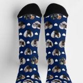 可愛いパーソナライズされた6枚のハート型ペットの写真 ソックス (上部)