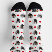 可愛いパーソナライズされた6枚のハート型ペットの写真 ソックス (上部)