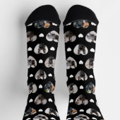 可愛いパーソナライズされた6枚のハート型ペットの写真 ソックス (上部)