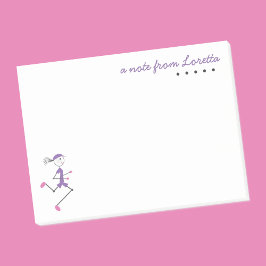 可愛いパーソナライズドランニングレディ名前をカスタムするテンプレート ポストイット