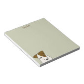 可愛いパーソンジャックラッセルテリアパーソナライズされた ノートパッド (アングル)