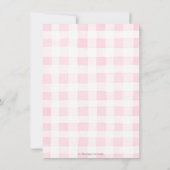 可愛いパーティー動物おもしろいが1歳の誕生日ピンク サンキューカード (裏面)