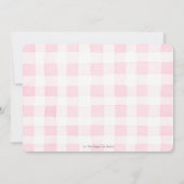 可愛いパーティー動物おもしろいが1歳の誕生日ピンク サンキューカード (裏面)