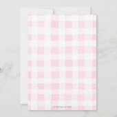 可愛いパーティー動物おもしろいが1歳の誕生日ピンク 招待状 (裏面)