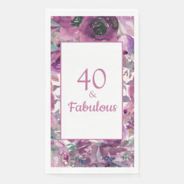 可愛いパープルウォーターカラーフローラル40 ファビュラス
