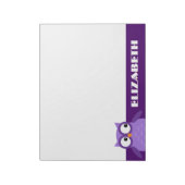 可愛いパープルフクロウ名前をカスタムするA19 ノートパッド (回転)