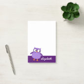 可愛いパープルフクロウ名前をカスタムするA37 ポストイット (オフィス)