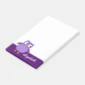 可愛いパープルフクロウ名前をカスタムするA37 ポストイット (アングル)