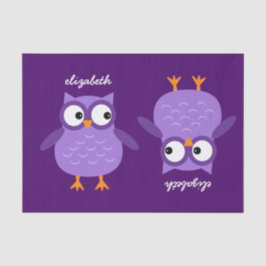 可愛いパープルフクロウ名前をカスタムするA39 薄葉紙