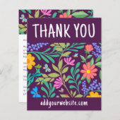 可愛いパープルフローラご注文チラシ (正面/裏面)