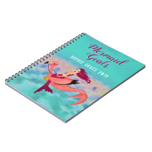 可愛いパープルマーメイドとピンクメルミンゴ女学校 ノートブック (左側)