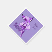 可愛いパープルミオタイガーキャットナプキンズ スタンダードカクテルナプキン (角)