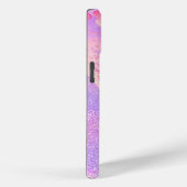 可愛いパープル大理石アートグリッターモノグラム Case-Mate iPhoneケース (裏面 / 右)