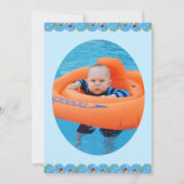 可愛いパ遊ンダのボール幸せ1stバースデーフォトI 招待状 (裏面)