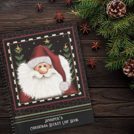 可愛いヒゲサンタクリスマスネームバケットリスト ノートブック