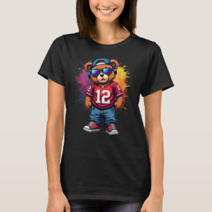 可愛いヒップホップテディベアサッカーTシャツ Tシャツ