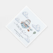 可愛いヒッポフライ飛行機&クラウド、最初の誕生日 スタンダードランチョンナプキン (角)