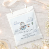 可愛いヒッポフライ飛行機&クラウド、最初の誕生日 フェイバーバッグ (クリップ留めされた状態)