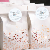 可愛いヒッポフライ飛行機&クラウド、最初の誕生日 ラウンドシール