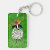 可愛いヒツジがグイッと飛び上がった! キーホルダー (裏面)