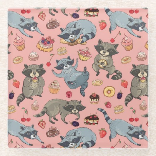 可愛いヒヒ ガラスコースター (正面)