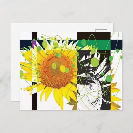 可愛いヒマワリユニーク – 家族に対するかわいいプレゼント シーズンポストカード (正面/裏面)