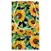 可愛いヒマワリ人気があるの模様 スモールペーパーバッグ (裏面)