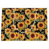 可愛いヒマワリ人気があるの模様 ラージペーパーバッグ (正面)