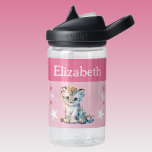 可愛いヒョウの名前を付け星キッズピンク ウォーターボトル<br><div class="desc">CamelBak Eddy®水子供へ瓶。名前を付けてパーソナライズピンクと白の色の星を持つ可愛いヒョウを特徴とするウォーターボトル。</div>