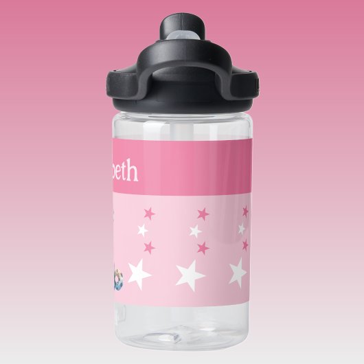 可愛いヒョウの名前を付け星キッズピンク ウォーターボトル