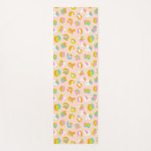 可愛いヒョウ柄チートスポット柄ピンク ヨガマット (正面)